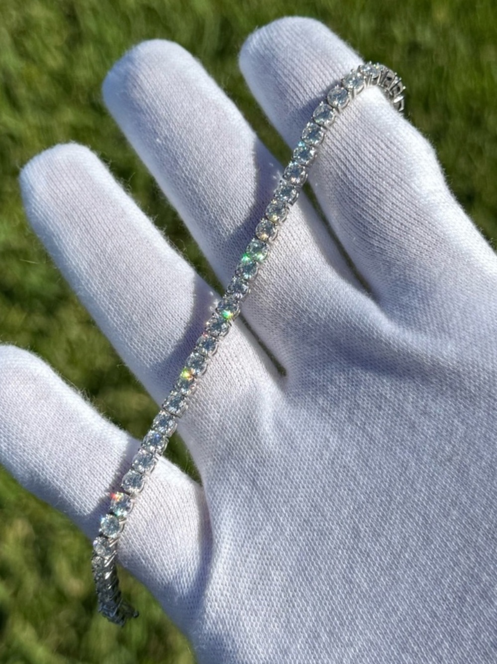 925 Silver, 11.7CTW Moissanite Tennis Bracelet